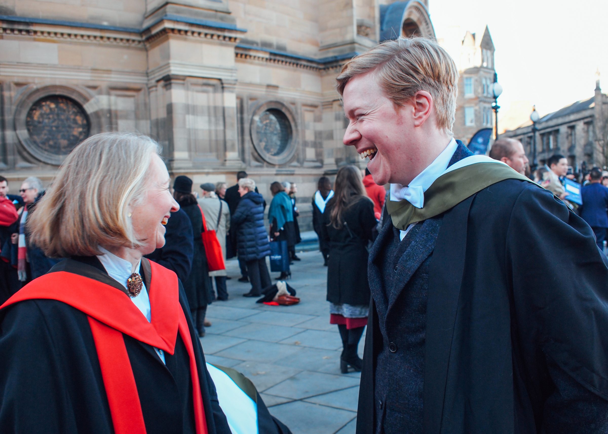 Neil Cameron, one of the first students to graduate from the programme, with Catharine at graduation.